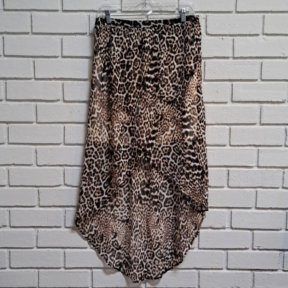 Maurices Animal Print Criss Cross Front Midi/Maxi skirt. Size Medium